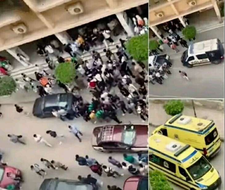 قصة سقوط صاحب شركة من الدور الرايع هربا من زوج عشيقتة  يالتجمع الاول